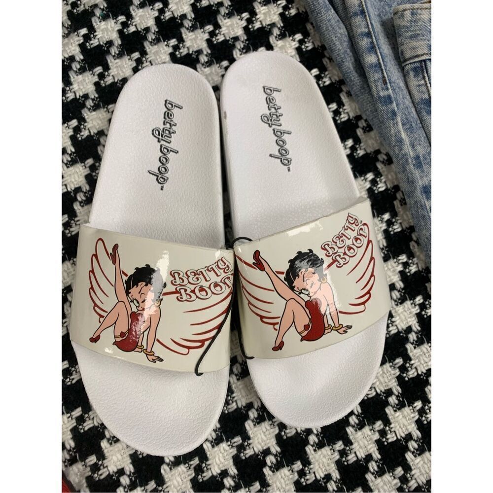 Iridescent Pink Betty Boop Slides